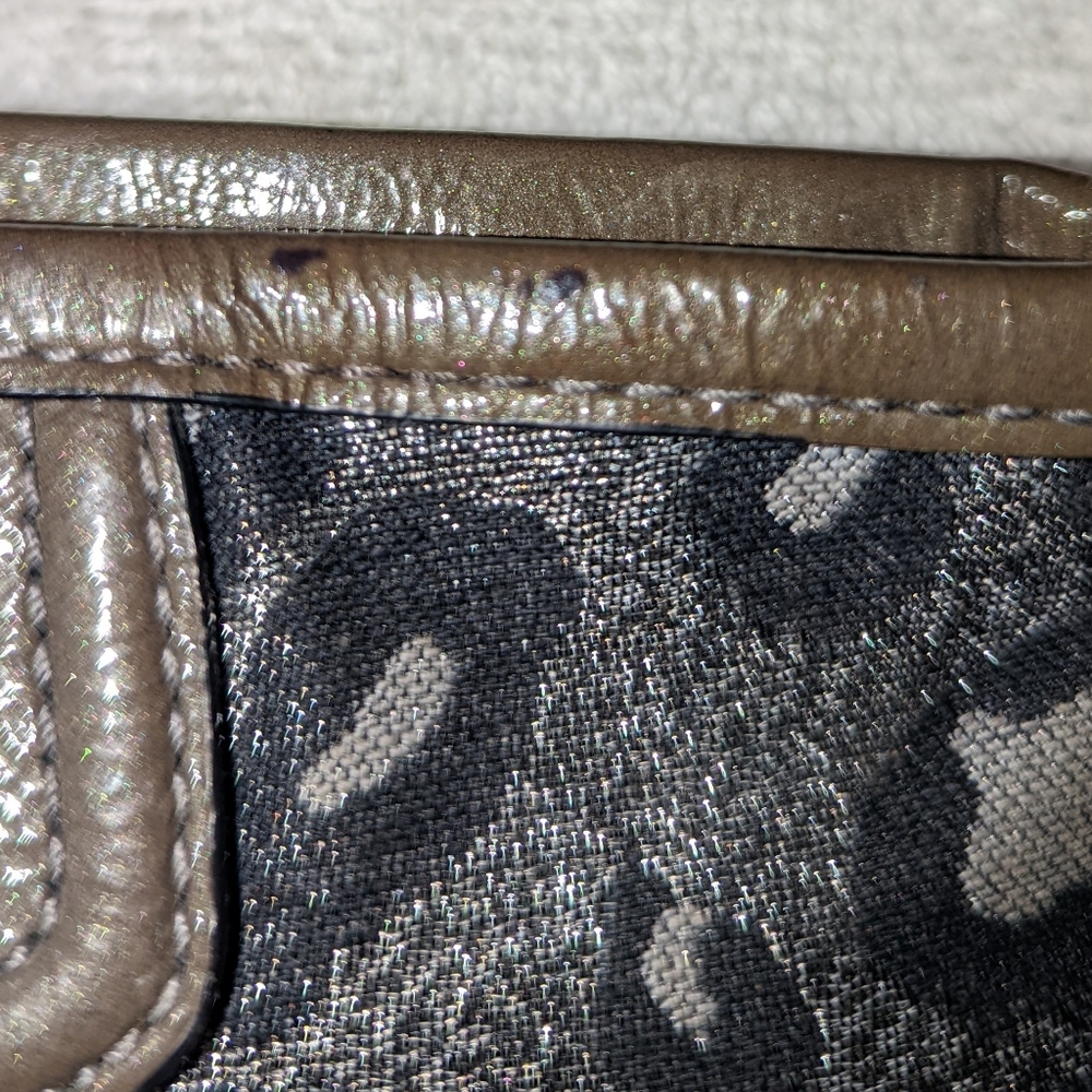 Coach Madison Ocelot gray metallic black leopard wristlet. - Picture 8 of 8